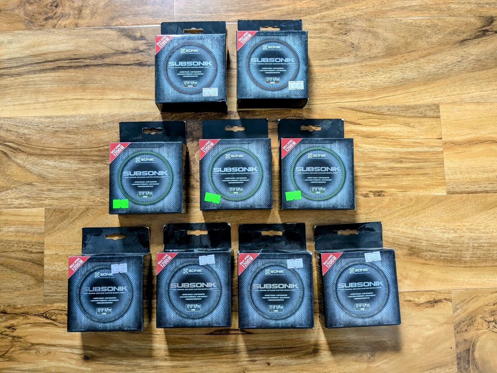 Job Lot Sonik Fishing Subsonik Carp Fishing Line 12lb 1200m